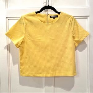 Fashion Union XS Saturated Canary Yellow Wide-Fit Tee Blouse